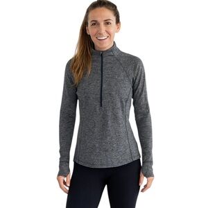 Ascend Gray Half-Zip Pullover Jacket Top Size Large